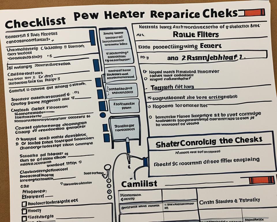 Heater repair and inspection checklist